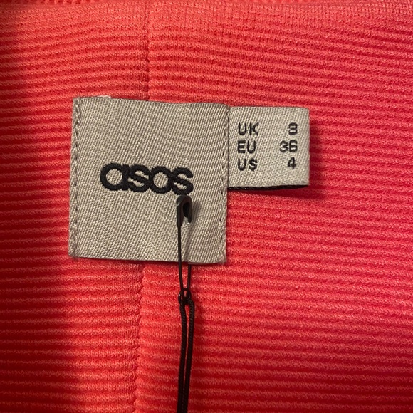 ASOS HOT PINK DOUBLE BREASTED BUTTON GRAD DRESS COLLAR COCKTAIL CHIC MIDI SHOWER - Picture 5 of 8